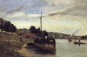 Camille Pissarro Barge on the Seine Peniche sur la Seine china oil painting reproduction